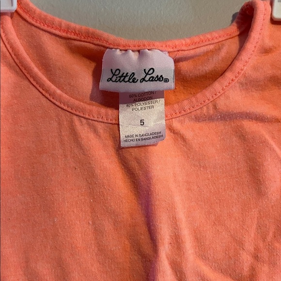 Little Lass Coral Flutter Sleeve Tee - Picture 2 of 3